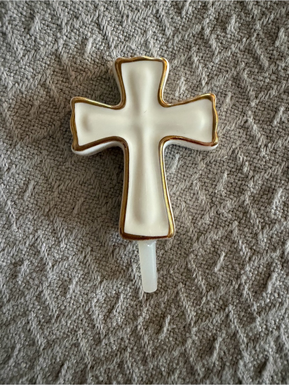 Nora Fleming White and Gold Cross  - Decorative Home Party Accent
